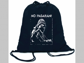 No Pasaran!  ľahké sťahovacie vrecko ( batoh / vak ) s čiernou šnúrkou, 100% bavlna 100 g/m2, rozmery cca. 37 x 41 cm